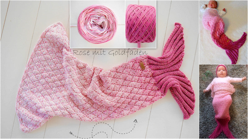 Wollpaket Baby Meerjungfrauen Decke rosa (ohne Anleitung)