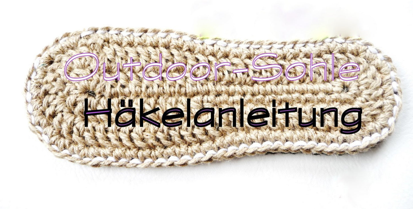 Häkelanleitung - Espadrilles-Sohle / Outdoor-Sohle aus Jute - Gr.35-42 - No.67