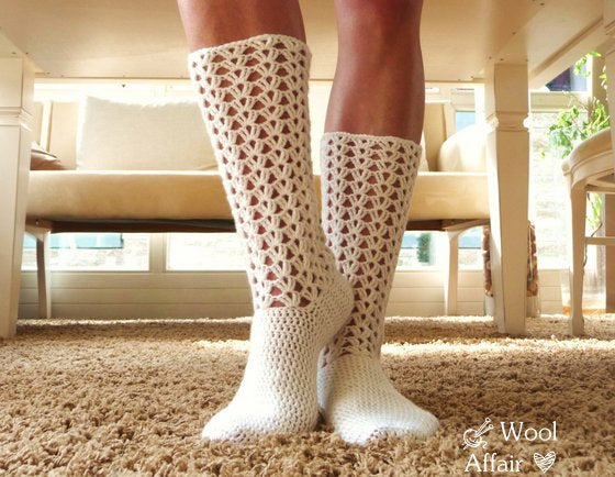 Häkelanleitung Socken häkeln - Häkelsocke lang - No.62