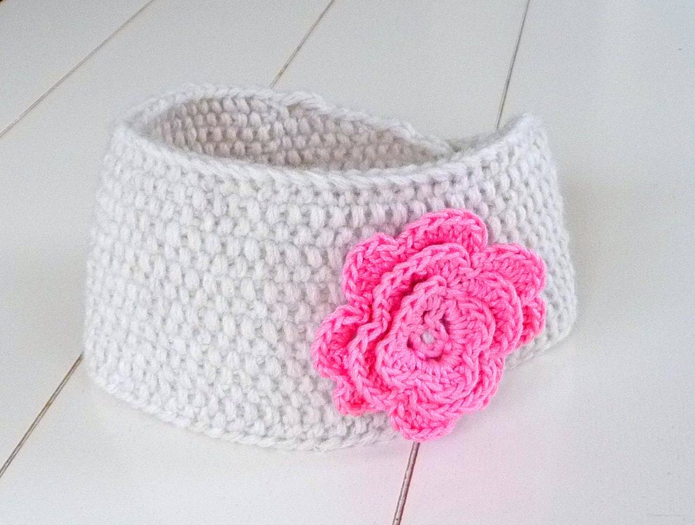 Strickanleitung - Stirnband mit Rüschenblume - No.30S