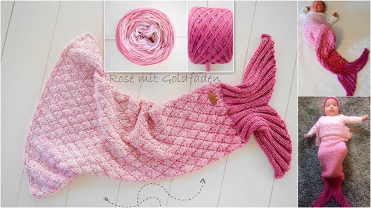 Wollpaket Baby Meerjungfrauen Decke rosa (ohne Anleitung)