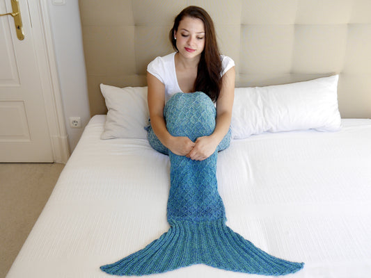 Wollpaket Meerjungfrauen Decke aquamarin (ohne Anleitung)