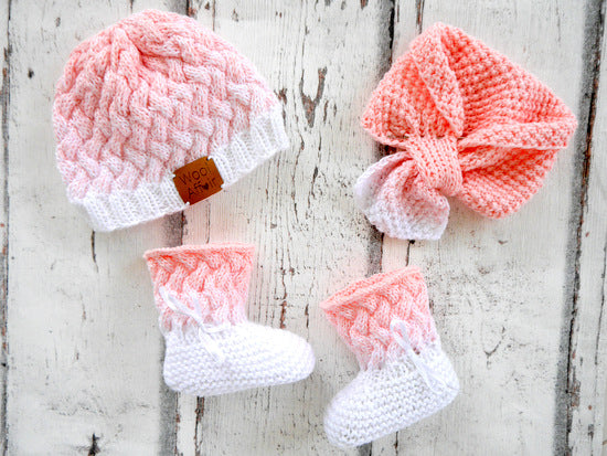 Strickanleitung - Babymütze, Babyschuhe, Babyschal - OMBRÉ - No. 163S