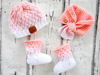 Strickanleitung - Babymütze, Babyschuhe, Babyschal - OMBRÉ - No. 163S