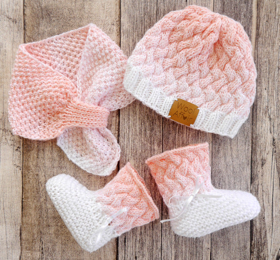 Strickanleitung - Babymütze, Babyschuhe, Babyschal - OMBRÉ - No. 163S