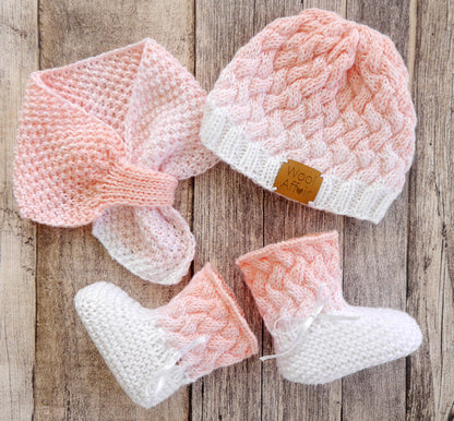 Strickanleitung - Babymütze, Babyschuhe, Babyschal - OMBRÉ - No. 163S