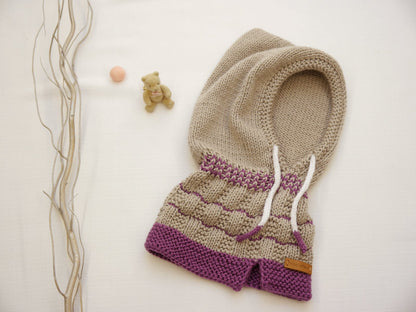 Strickanleitung Kapuzenschal Little Hoody für Kinder – Baby bis Teenager - Größen von 41 bis 57 cm Kopfumfang - No.187
