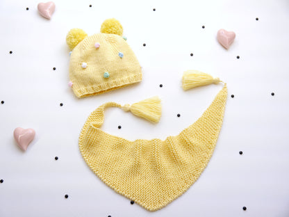 Strickanleitung Pünktchen-Mütze & langes Tüchlein No.191