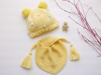 Strickanleitung Pünktchen-Mütze & langes Tüchlein No.191