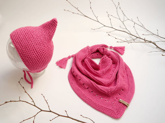 Strickanleitung Wichtel-Set von 0 - 5 Jahre - Pixiemütze und Tuch - No.209
