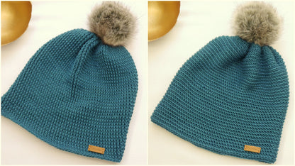 Häkelanleitung - Mütze häkeln - Wende-Beanie - alle Größen XS - XXL von Kopfumfang 52 cm bis 63 cm - No.186