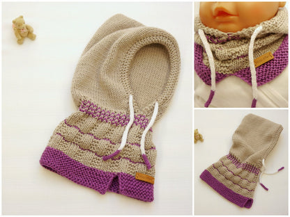 Strickanleitung Kapuzenschal Little Hoody für Kinder – Baby bis Teenager - Größen von 41 bis 57 cm Kopfumfang - No.187