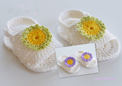 Babyschuhe gehäkelte Sandale Häkelanleitung easy No.1