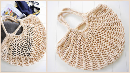 Strickanleitung - Shoppingbag BIG Netty - Einkaufstasche - Shopper - Badetasche - No.218
