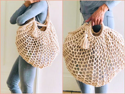 Strickanleitung - Shoppingbag BIG Netty - Einkaufstasche - Shopper - Badetasche - No.218