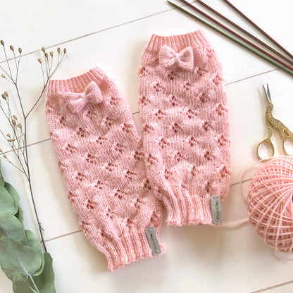 Strickanleitung - Stulpen EVA - Beinstulpen für kleine Mädchen / Schulmädchen / große Mädels mit Kleeblatt-Muster - No.232