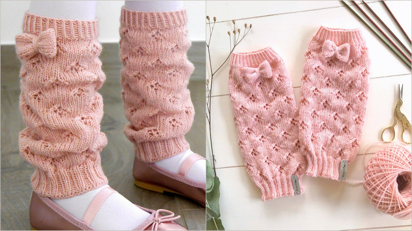 Strickanleitung - Stulpen EVA - Beinstulpen für kleine Mädchen / Schulmädchen / große Mädels mit Kleeblatt-Muster - No.232