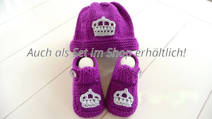 Strickanleitung - Babymütze - Erstlingsmütze mit Krone- No.74