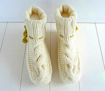 Strickanleitung - ZOPF-Hausschuhe TONI - No.72