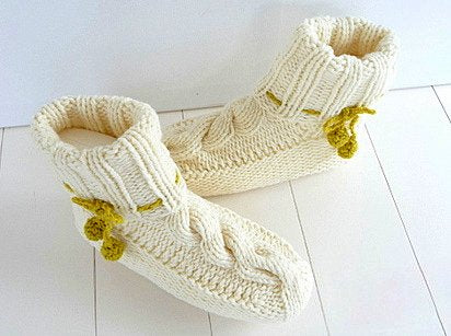 Strickanleitung - ZOPF-Hausschuhe TONI - No.72