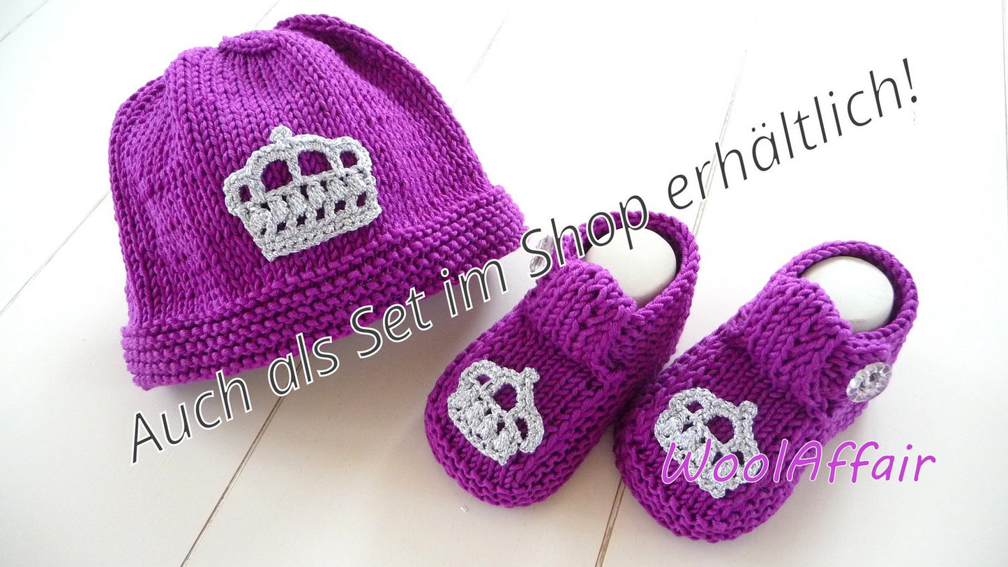Strickanleitung - Babymütze - Erstlingsmütze mit Krone- No.74