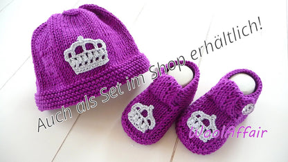 Strickanleitung - Babymütze - Erstlingsmütze mit Krone- No.74