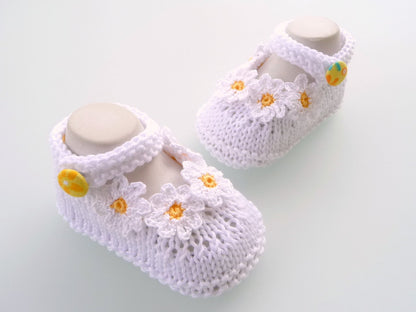 Strickanleitung - Babyschuhe - Gänseblümchen - No.95