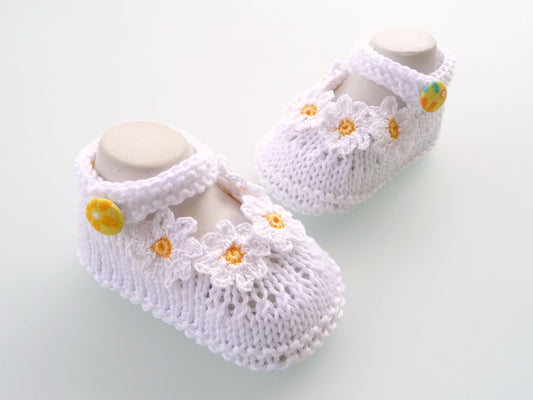 Strickanleitung - Babyschuhe - Gänseblümchen - No.95