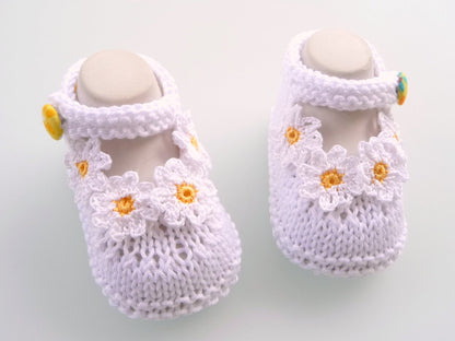 Strickanleitung - Babyschuhe - Gänseblümchen - No.95