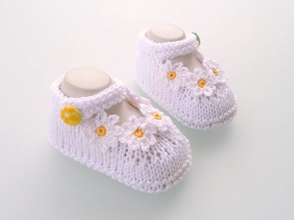 Strickanleitung - Babyschuhe - Gänseblümchen - No.95