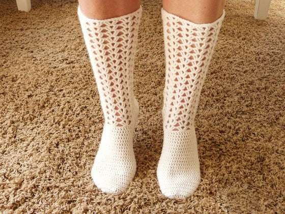 Häkelanleitung Socken häkeln - Häkelsocke lang - No.62