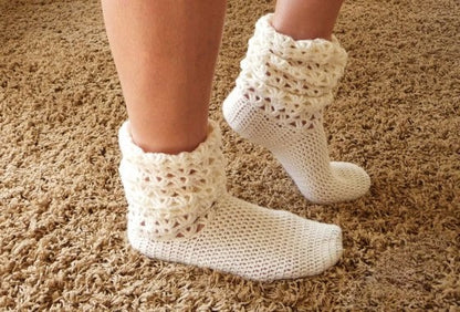 Häkelanleitung Socken häkeln - Häkelsocke lang - No.62