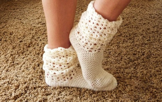 Häkelanleitung Socken häkeln - Häkelsocke lang - No.62