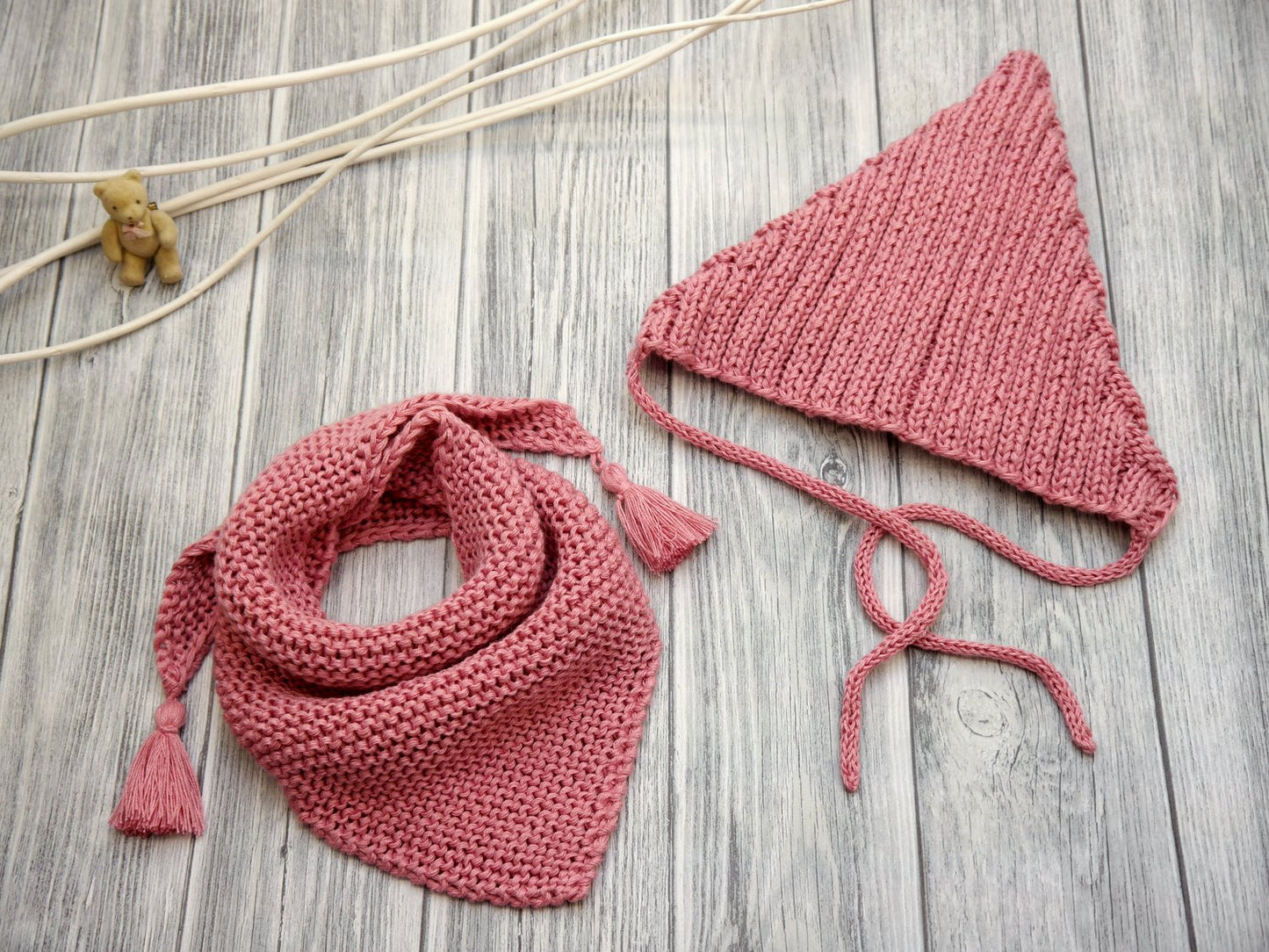 Strickanleitung ZWERGEN-SET Pixie-Mütze und Dreieckstuch No.188