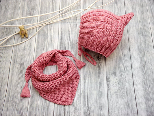 Strickanleitung ZWERGEN-SET Pixie-Mütze und Dreieckstuch No.188