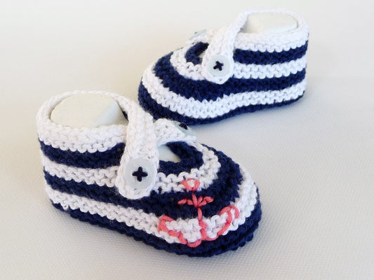 Strickanleitung Babyschuhe stricken Segelschuhe - No.4