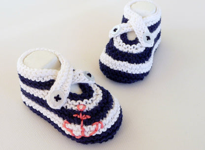Strickanleitung Babyschuhe stricken Segelschuhe - No.4