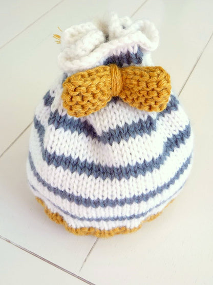 Strickanleitung - Mütze stricken - Tunnelzugmütze mit Schleife- No.92