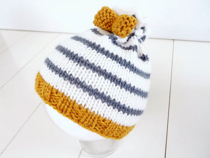 Strickanleitung - Mütze stricken - Tunnelzugmütze mit Schleife- No.92