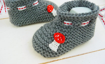 Strickanleitung Babyschuhe Fliegenpilz - No.9