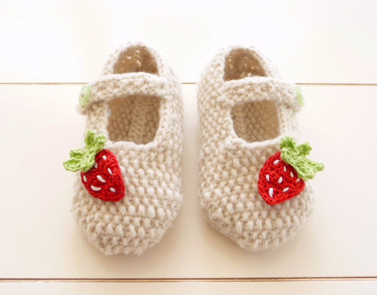 Strickanleitung - Babyschuhe - Erdbeer-Ballerinas - No.15