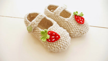 Strickanleitung - Babyschuhe - Erdbeer-Ballerinas - No.15