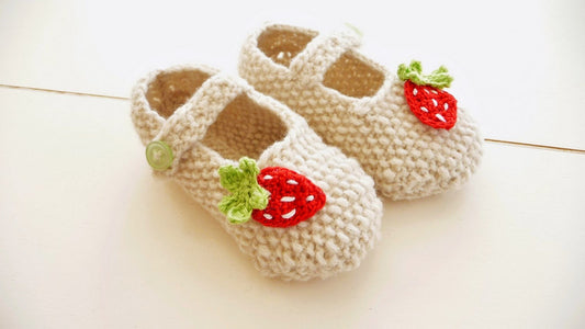Strickanleitung - Babyschuhe - Erdbeer-Ballerinas - No.15