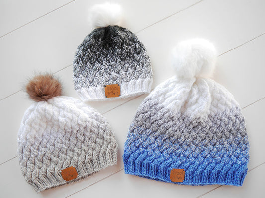Strickanleitung Flechtmuster Mütze in 18 Größen - No.153