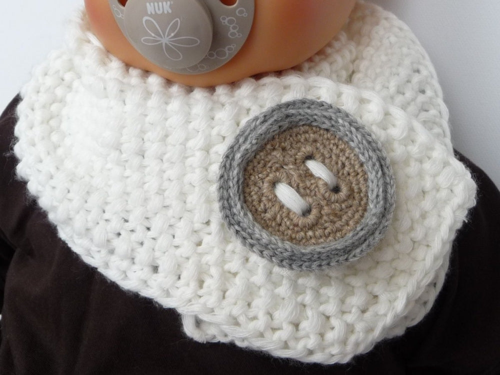 Strickanleitung - Babyschal mit Häkelknopf - No.35