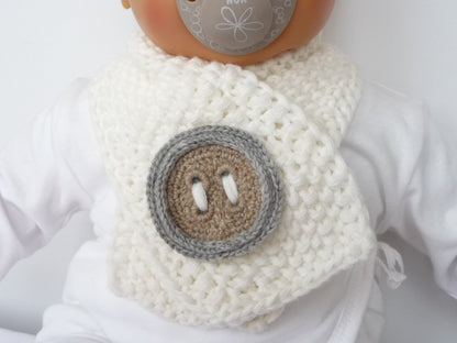 Strickanleitung - Babyschal mit Häkelknopf - No.35
