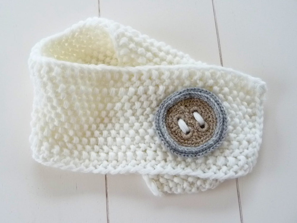 Strickanleitung - Babyschal mit Häkelknopf - No.35