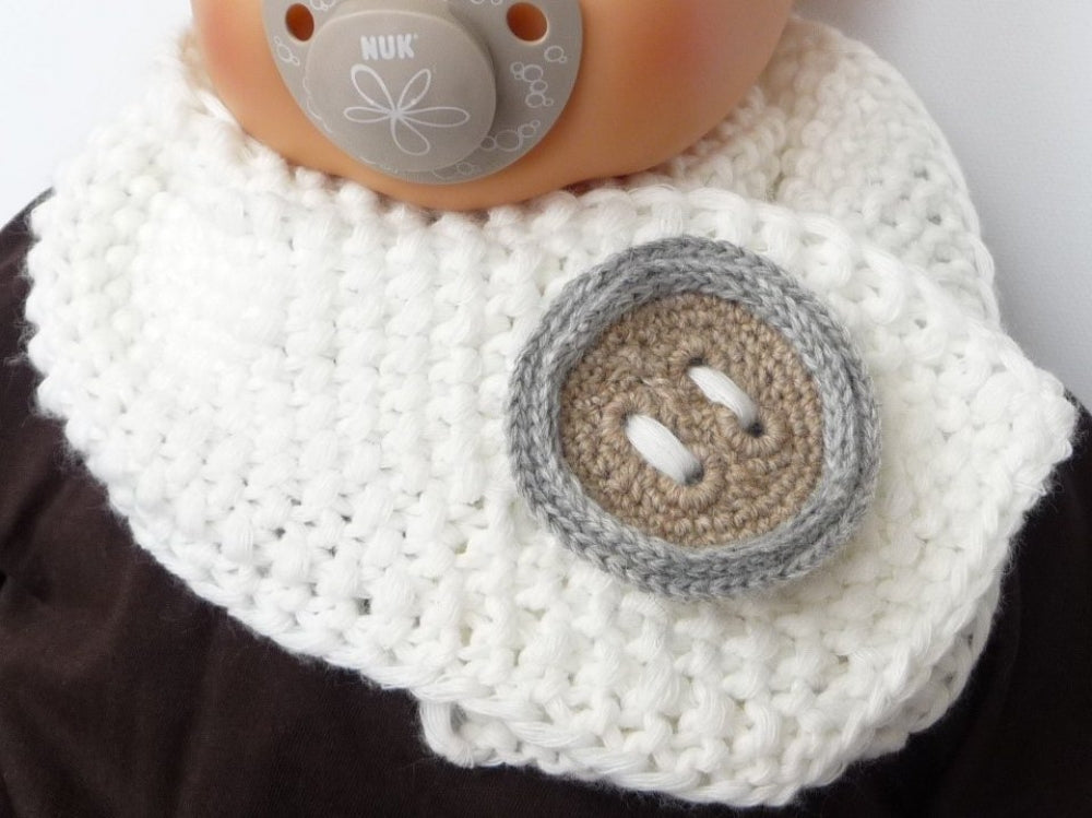 Strickanleitung - Babyschal mit Häkelknopf - No.35