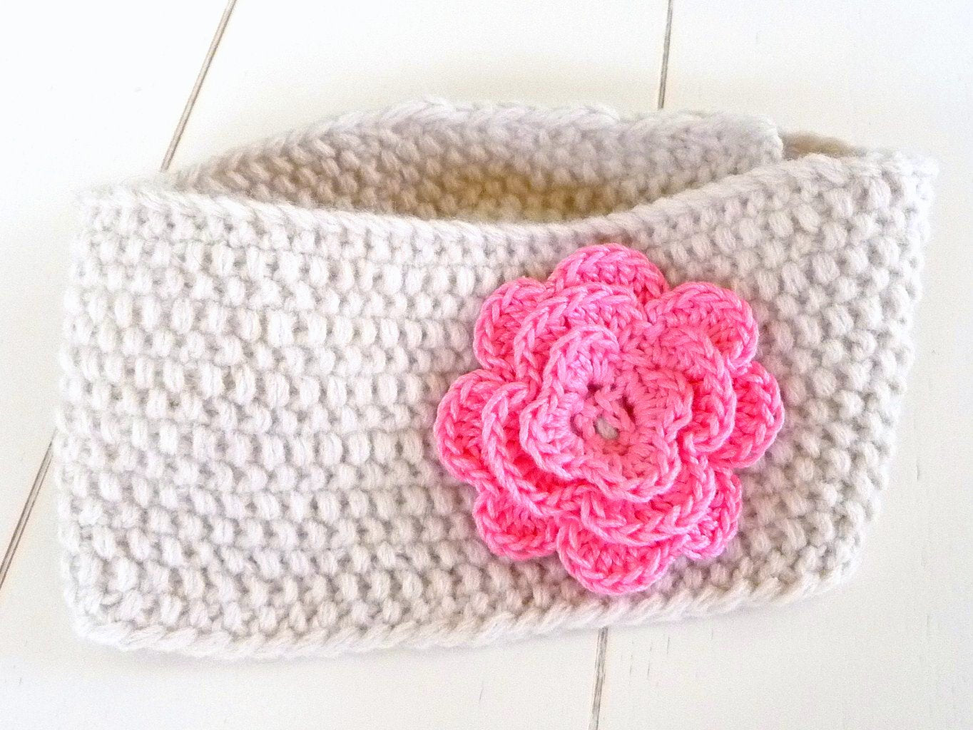 Strickanleitung - Stirnband mit Rüschenblume - No.30S