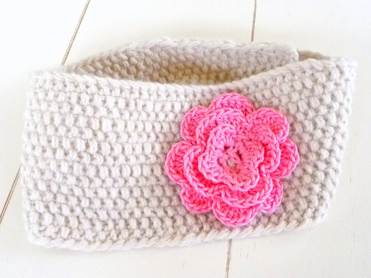 Strickanleitung - Stirnband mit Rüschenblume - No.30S